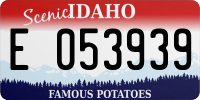 ID license plate E053939