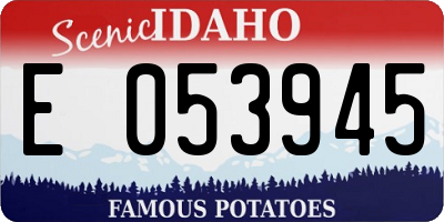 ID license plate E053945