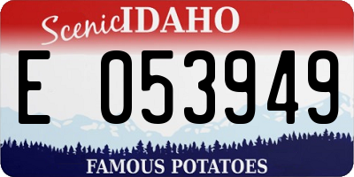ID license plate E053949