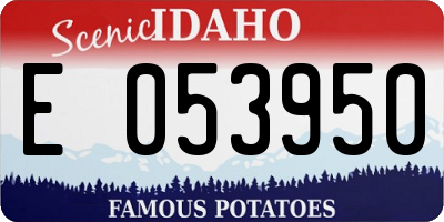 ID license plate E053950