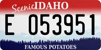 ID license plate E053951