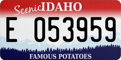 ID license plate E053959