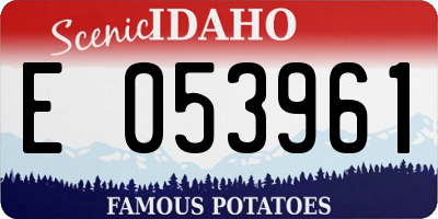 ID license plate E053961