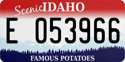 ID license plate E053966
