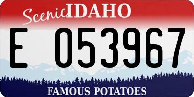 ID license plate E053967