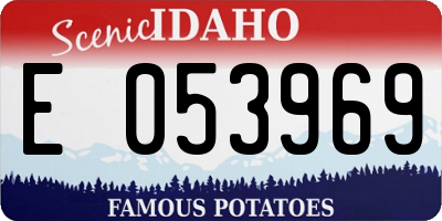 ID license plate E053969