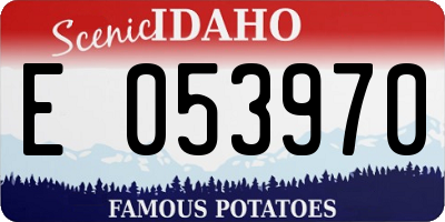 ID license plate E053970