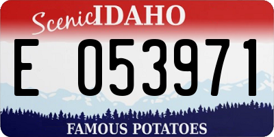 ID license plate E053971