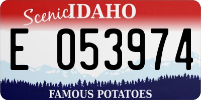 ID license plate E053974