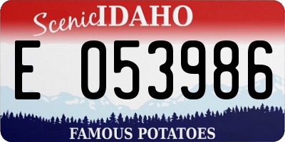 ID license plate E053986