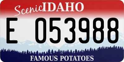 ID license plate E053988