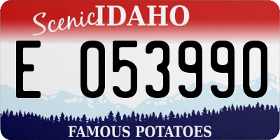 ID license plate E053990