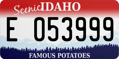 ID license plate E053999