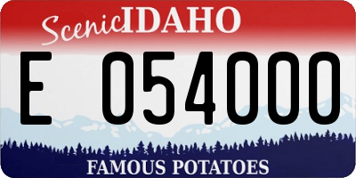 ID license plate E054000