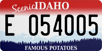 ID license plate E054005
