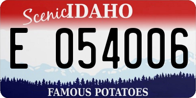 ID license plate E054006