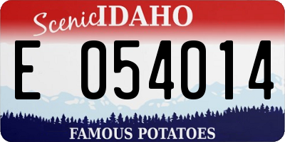ID license plate E054014