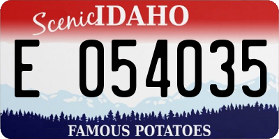ID license plate E054035