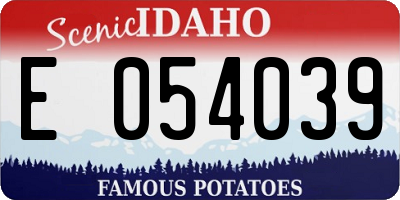 ID license plate E054039