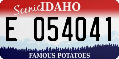 ID license plate E054041