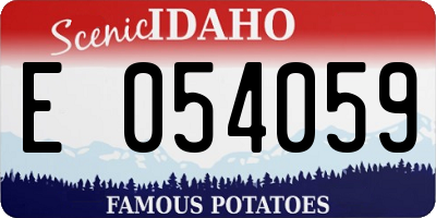 ID license plate E054059