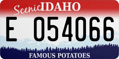 ID license plate E054066