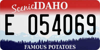 ID license plate E054069