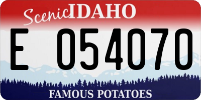 ID license plate E054070