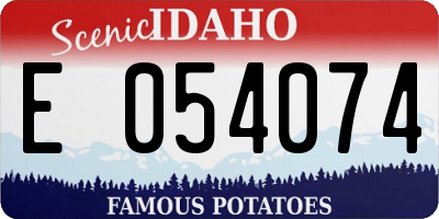 ID license plate E054074