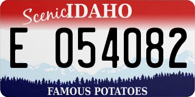 ID license plate E054082