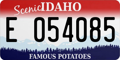 ID license plate E054085