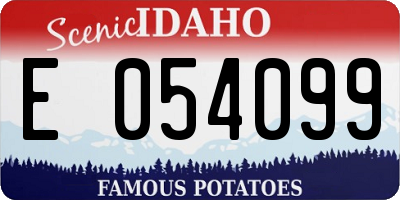ID license plate E054099
