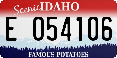 ID license plate E054106
