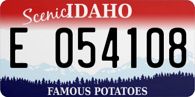 ID license plate E054108