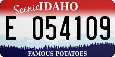 ID license plate E054109
