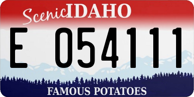 ID license plate E054111