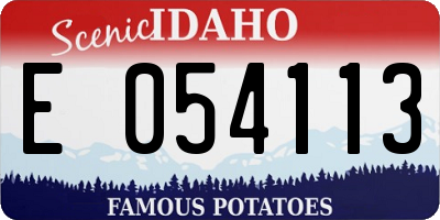 ID license plate E054113