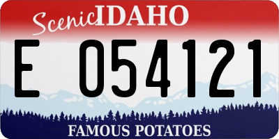 ID license plate E054121