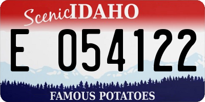 ID license plate E054122