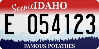 ID license plate E054123