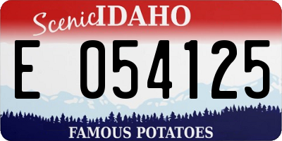 ID license plate E054125