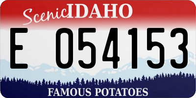 ID license plate E054153