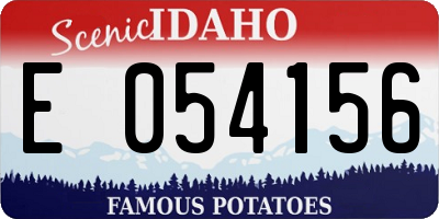 ID license plate E054156