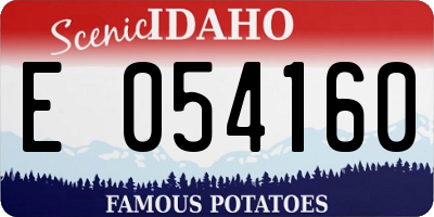 ID license plate E054160
