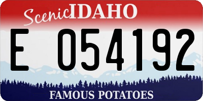 ID license plate E054192
