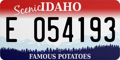 ID license plate E054193