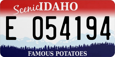 ID license plate E054194