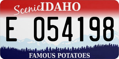 ID license plate E054198