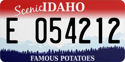 ID license plate E054212