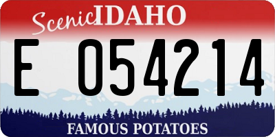 ID license plate E054214